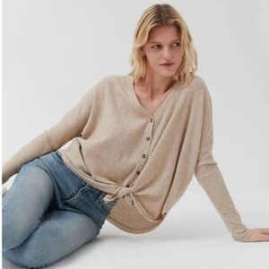 URBAN OUTFITTERS OUT FROM UNDER Women’s Beige Waffle Knit JOJO Tunic Top Size M